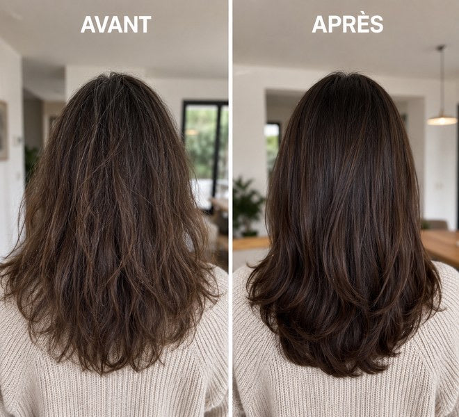 Avant / après — cheveux, résultat vérifié Ondéa