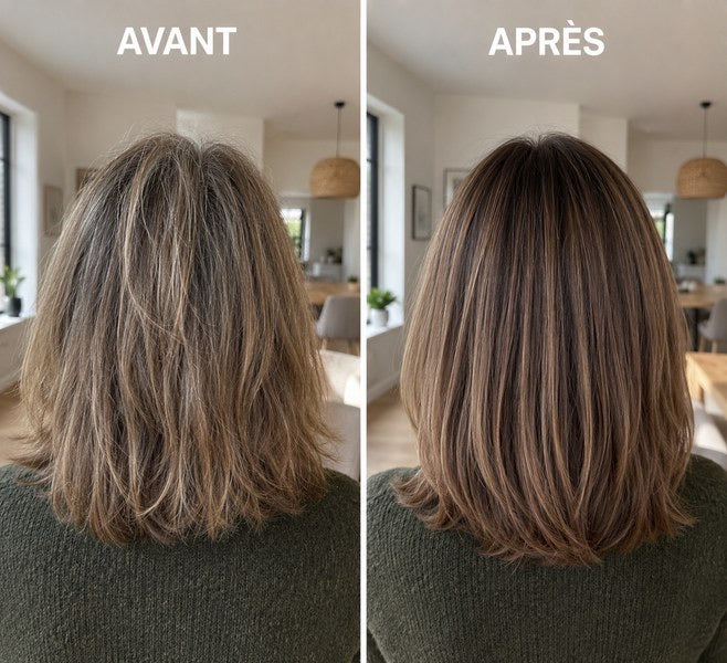 Avant / après — cheveux, résultat vérifié Ondéa