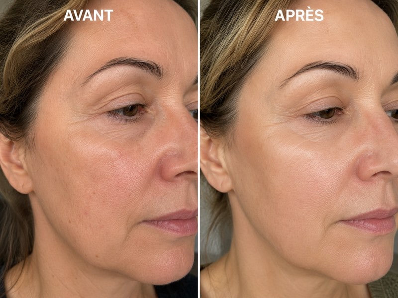 Avant / après — peau du visage, résultat vérifié Ondéa