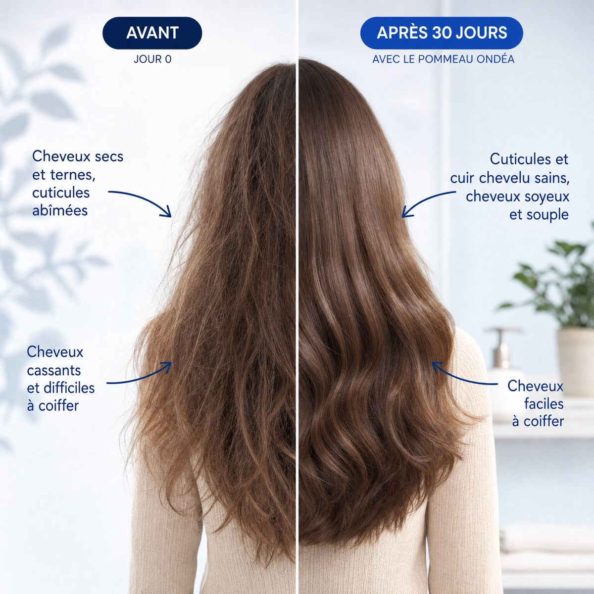Avant / après cheveux — 30 jours